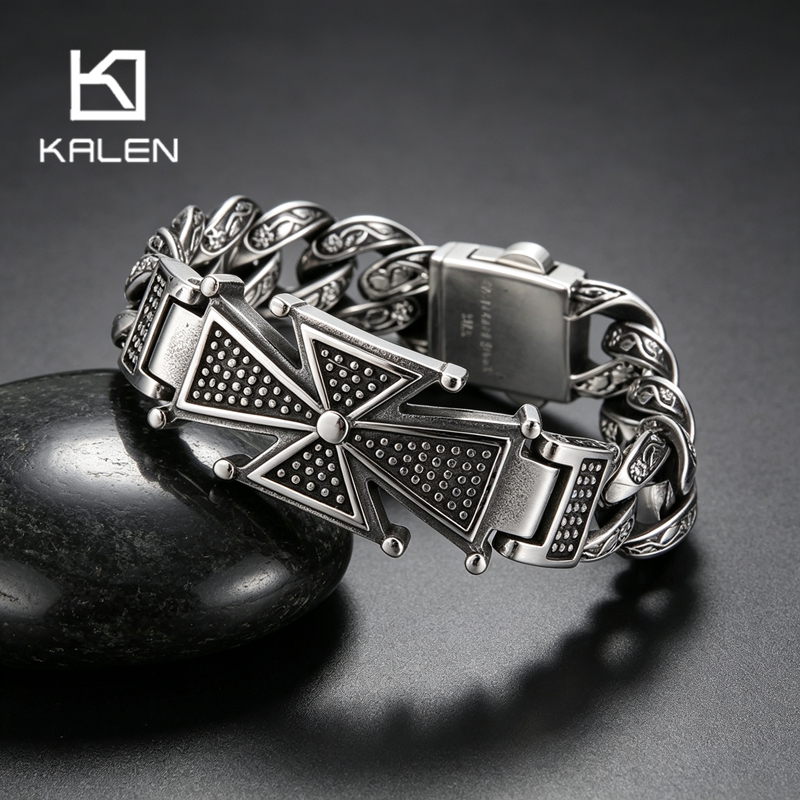 Men Accessories Bd - Kalen Vintage Stainless Steel Iron Cross