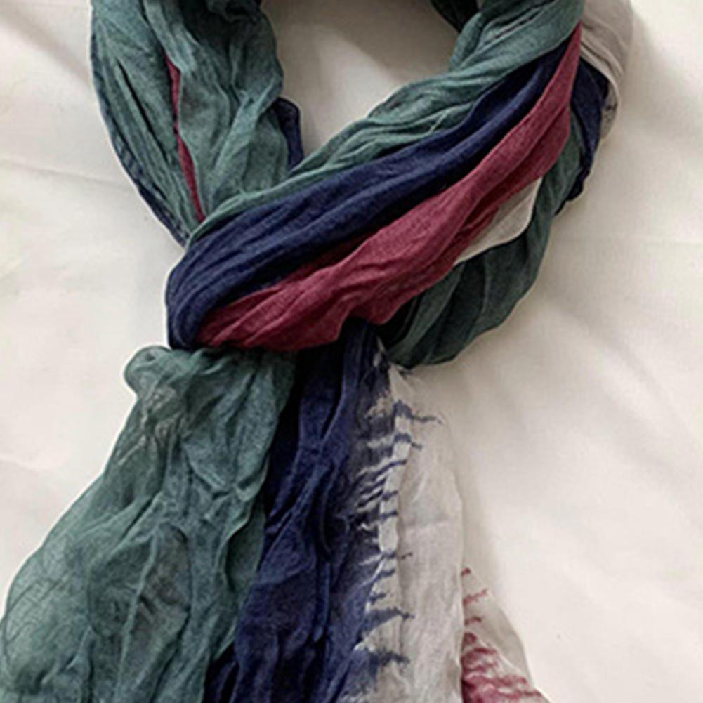 Men Accessories To Wear - Neck Warmer Two-color Gradient Pleated Scarf
