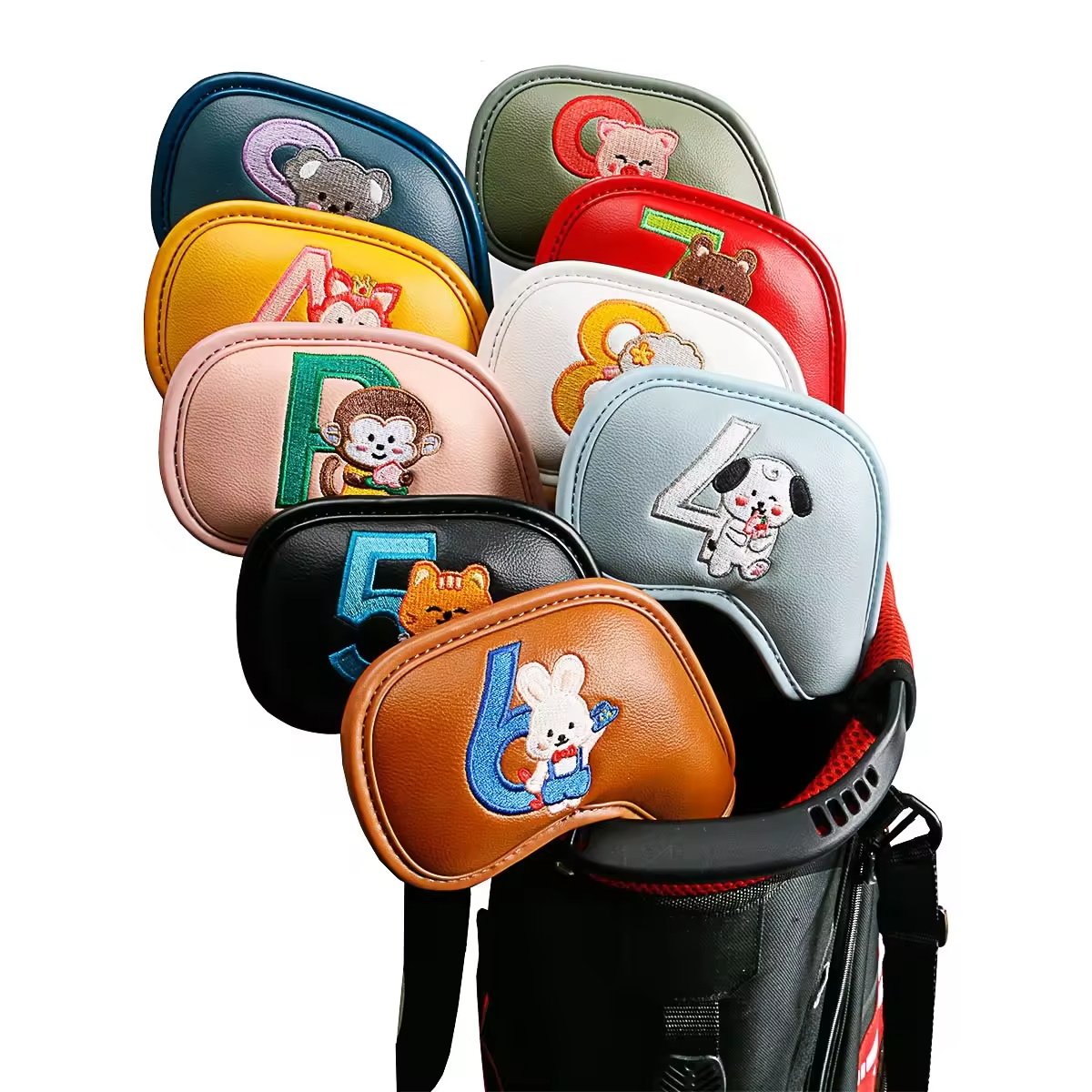 Men Accessories Usa - 9Pcs Cute Cartoon Animal Golf Iron