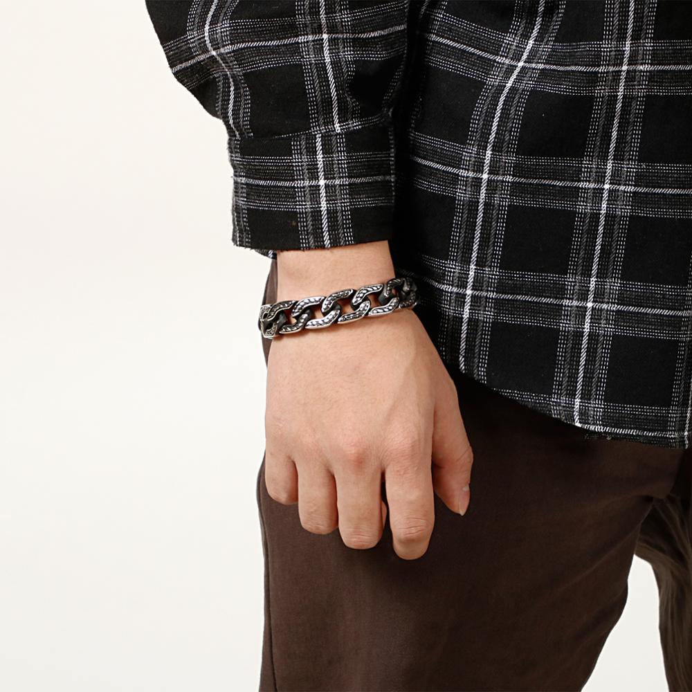 Kalen Punk Chain Skull Bangles - Men Accessories Bd 评论和价格