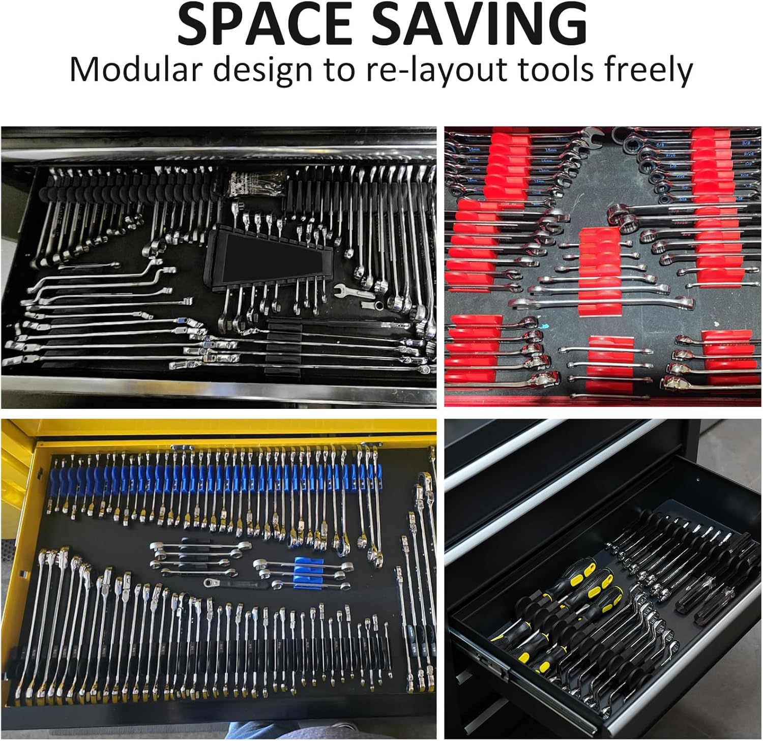 48Pcs Modular Wrench Organizer - Men Accessories Drawer 评论和价格