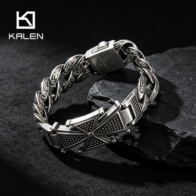 Kalen Vintage Stainless Steel  - Men Accessories Bd 评论和价格