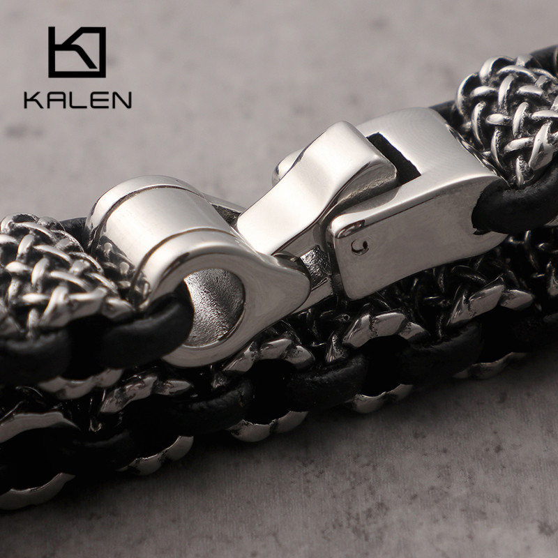 KALEN Vintage Black Leather Li - Men Accessories Bd 评论和价格