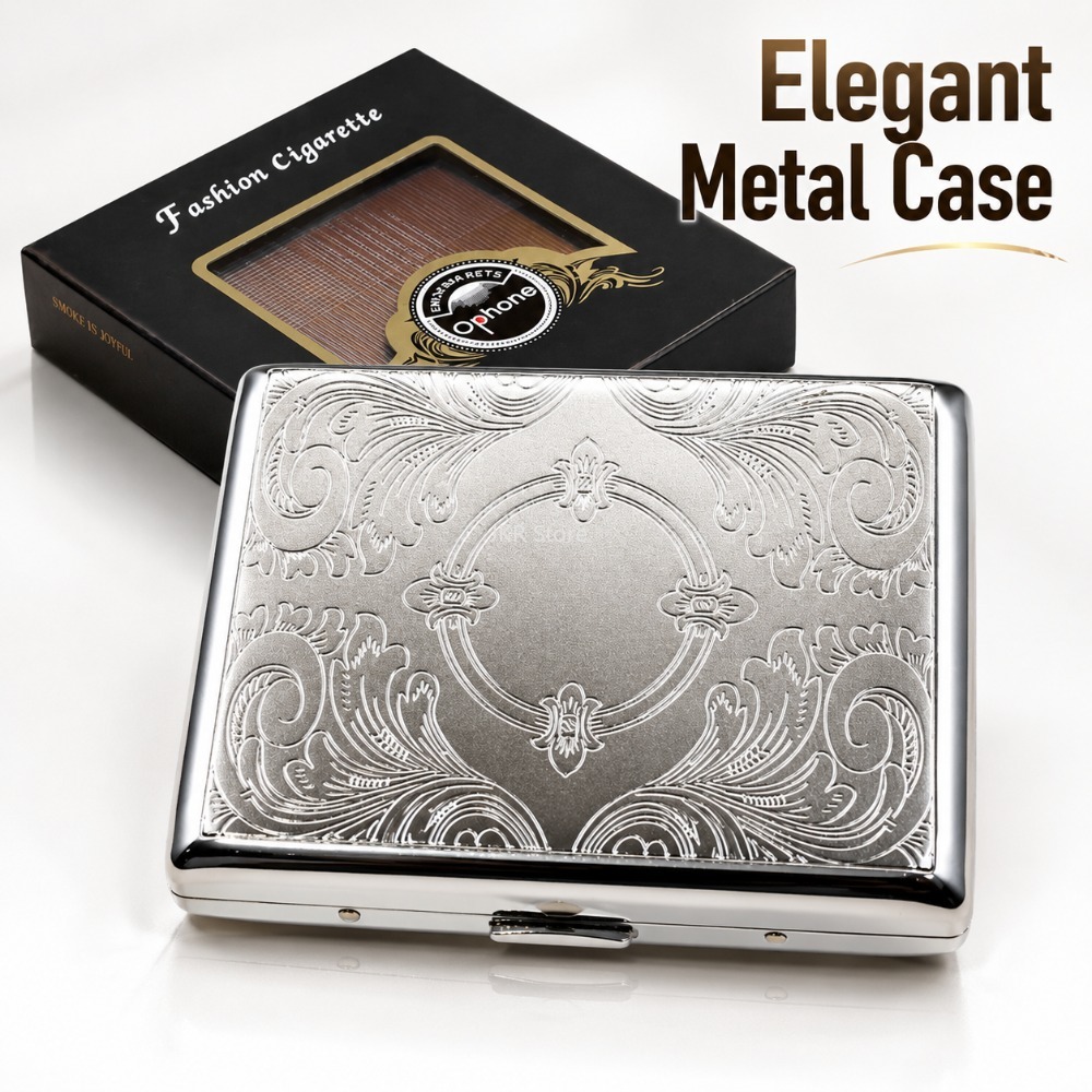 Stainless Steel Cigarette Box  - Men Accessories Usa 评论和价格