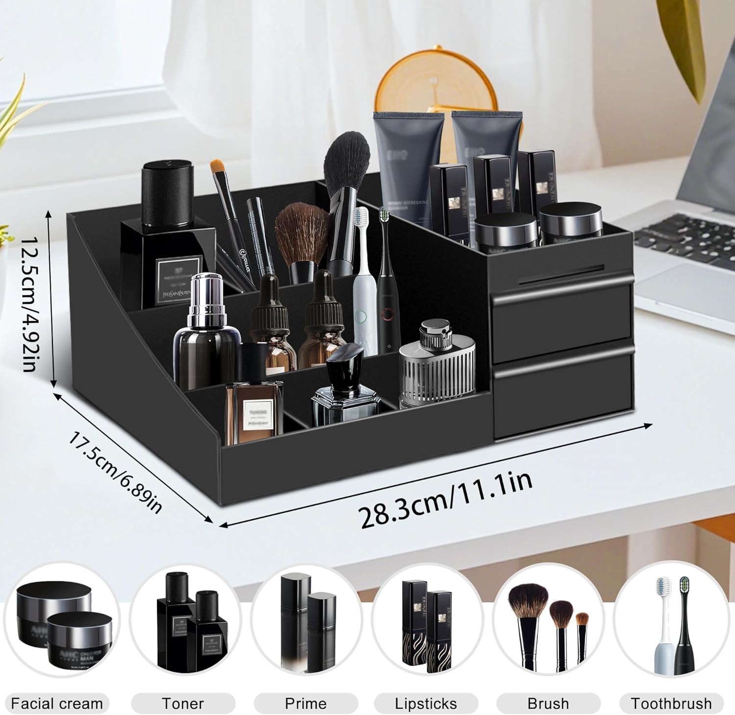 Vintage Bathroom Organizer Cos - Men'S Accessories Organizer Tray 评论和价格