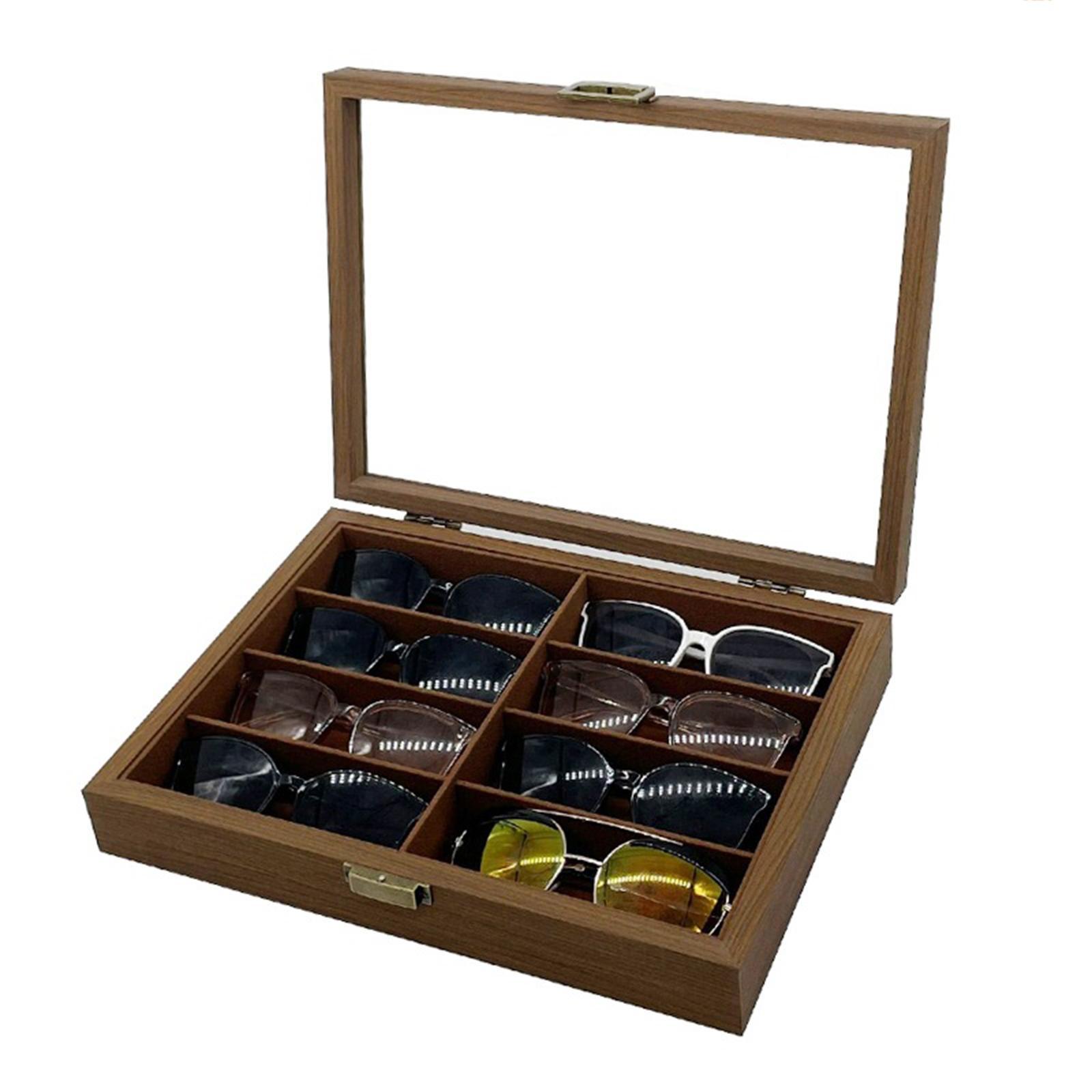 Wooden Sunglasses Organizer Bo - Men Accessories Drawer 评论和价格