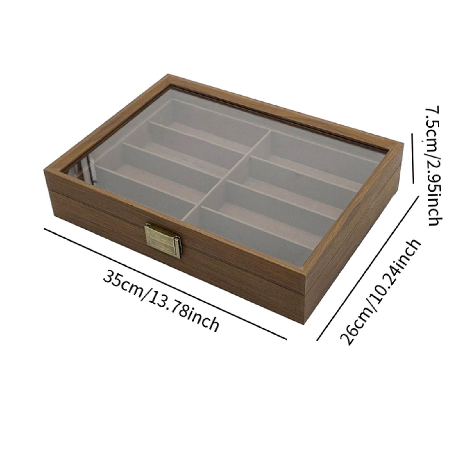 Wooden Sunglasses Organizer Bo - Men Accessories Drawer 评论和价格