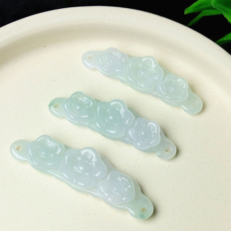 1pc Natural Jadeite Emerald Fl - Men'S Accessories And Jewelry 评论和价格