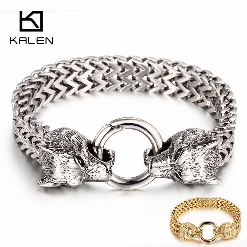 KALEN 19-23cm Rock Viking Wolf - Men Accessories Bd 评论和价格