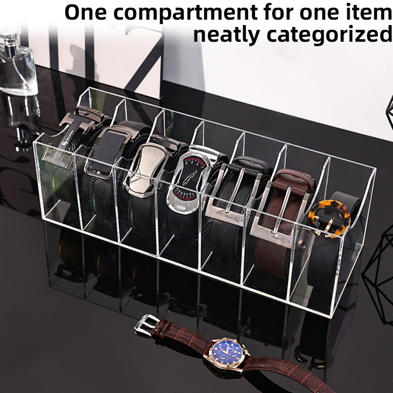 Clear Acrylic Belt Organizer w - Men Accessories Drawer 评论和价格