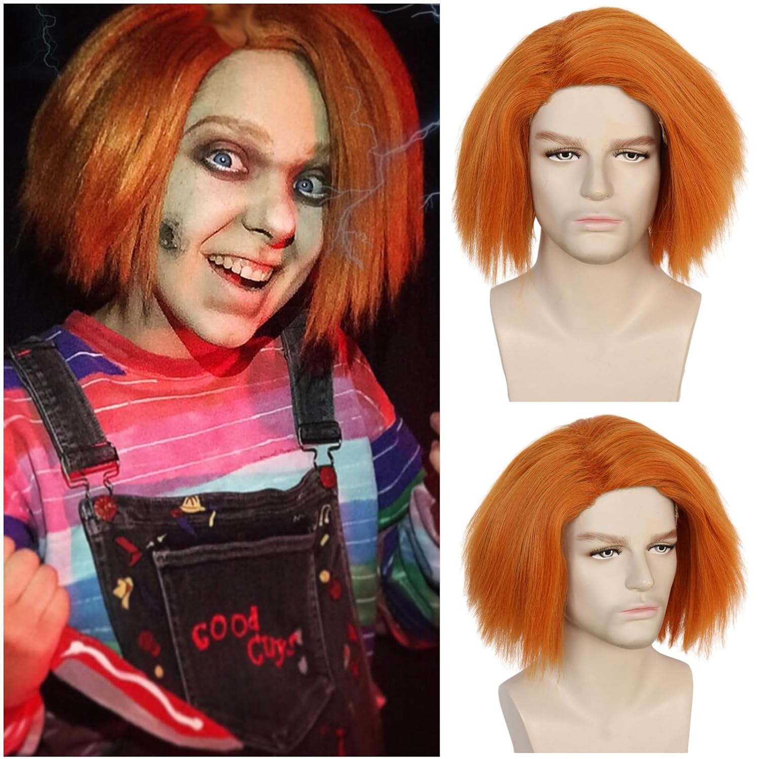 Anime Chucky Wig Mens Orange C - Men Accessories Bd 评论和价格