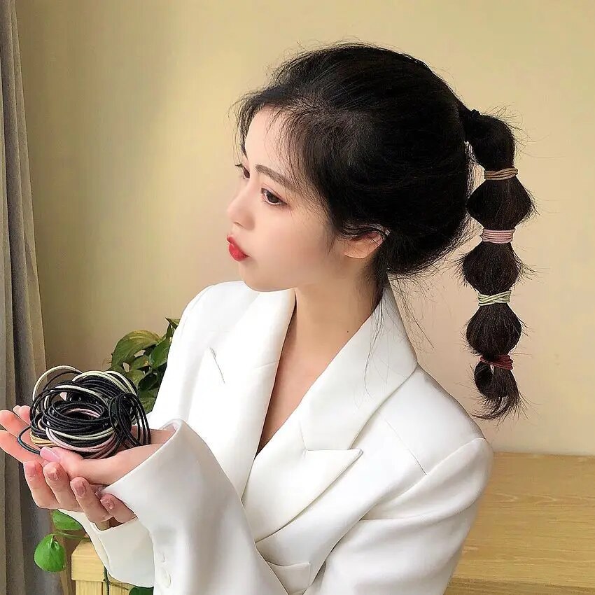 100PCS/Set Hair Ties Elastic R - Men Accessories Kit 评论和价格
