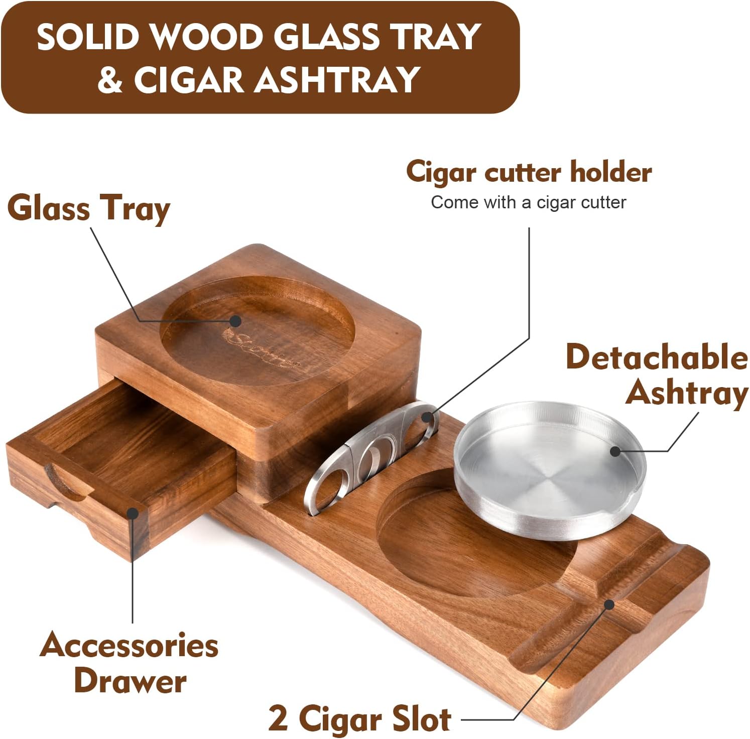 Ashtray Coaster Whiskey Glass  - Men Accessories Drawer 评论和价格