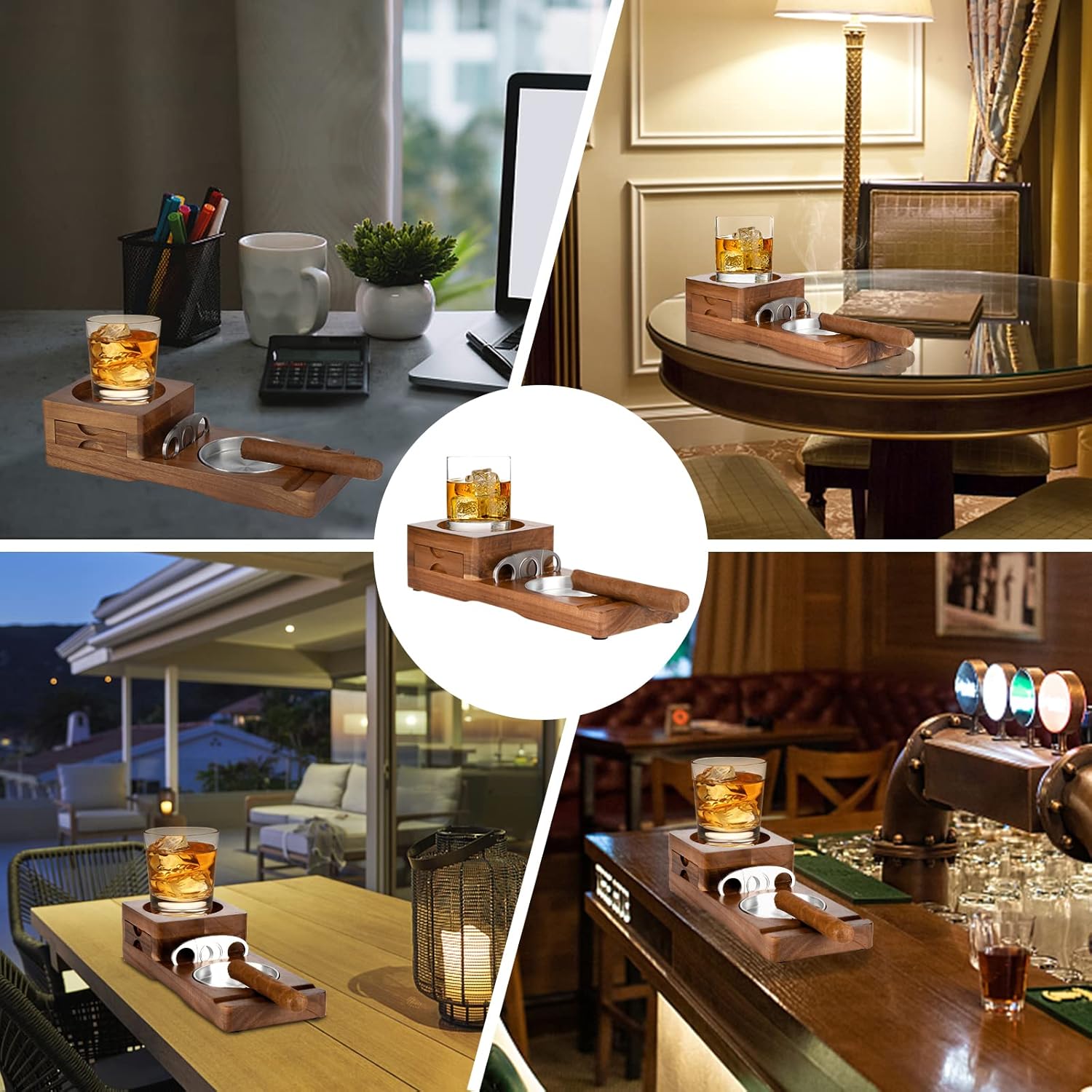 Ashtray Coaster Whiskey Glass  - Men Accessories Drawer 评论和价格