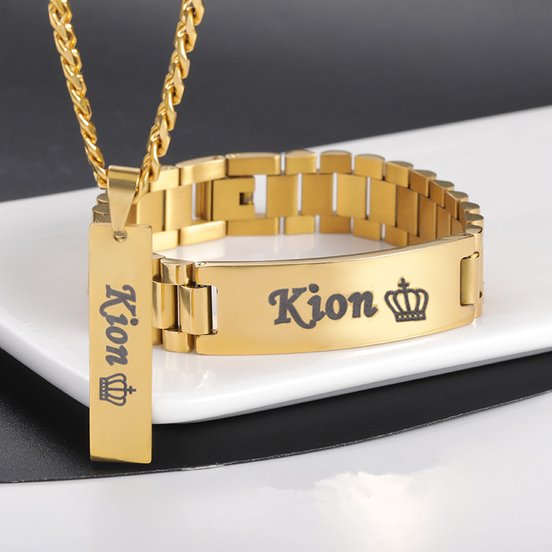 Custom Men Name Necklace Big B - Men Accessories Kit 评论和价格