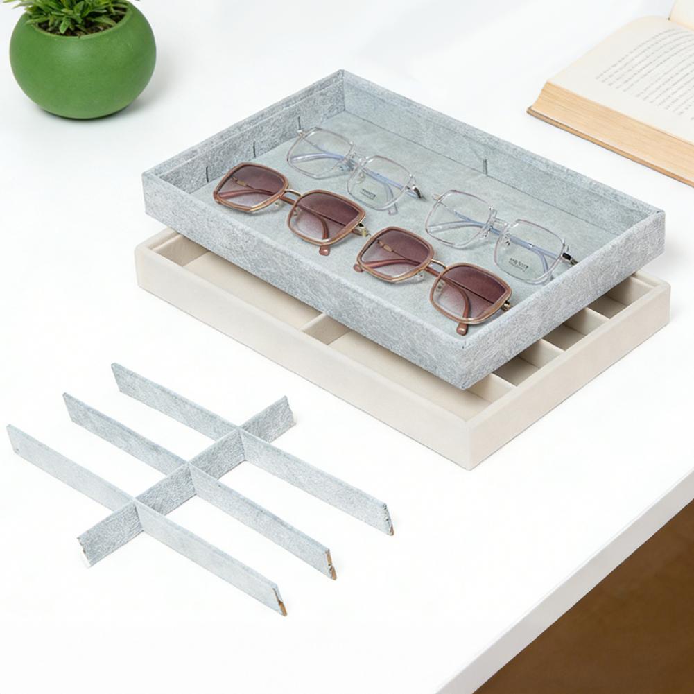 8 Grid Velvet Glasses Holder S - Men'S Accessories Organizer Tray 评论和价格